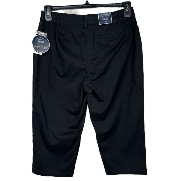 Karen Scott Petite SZ 10P Capris Pants Stretch Slimming Mid-Rise Zip-Fly Black - Picture 5 of 11
